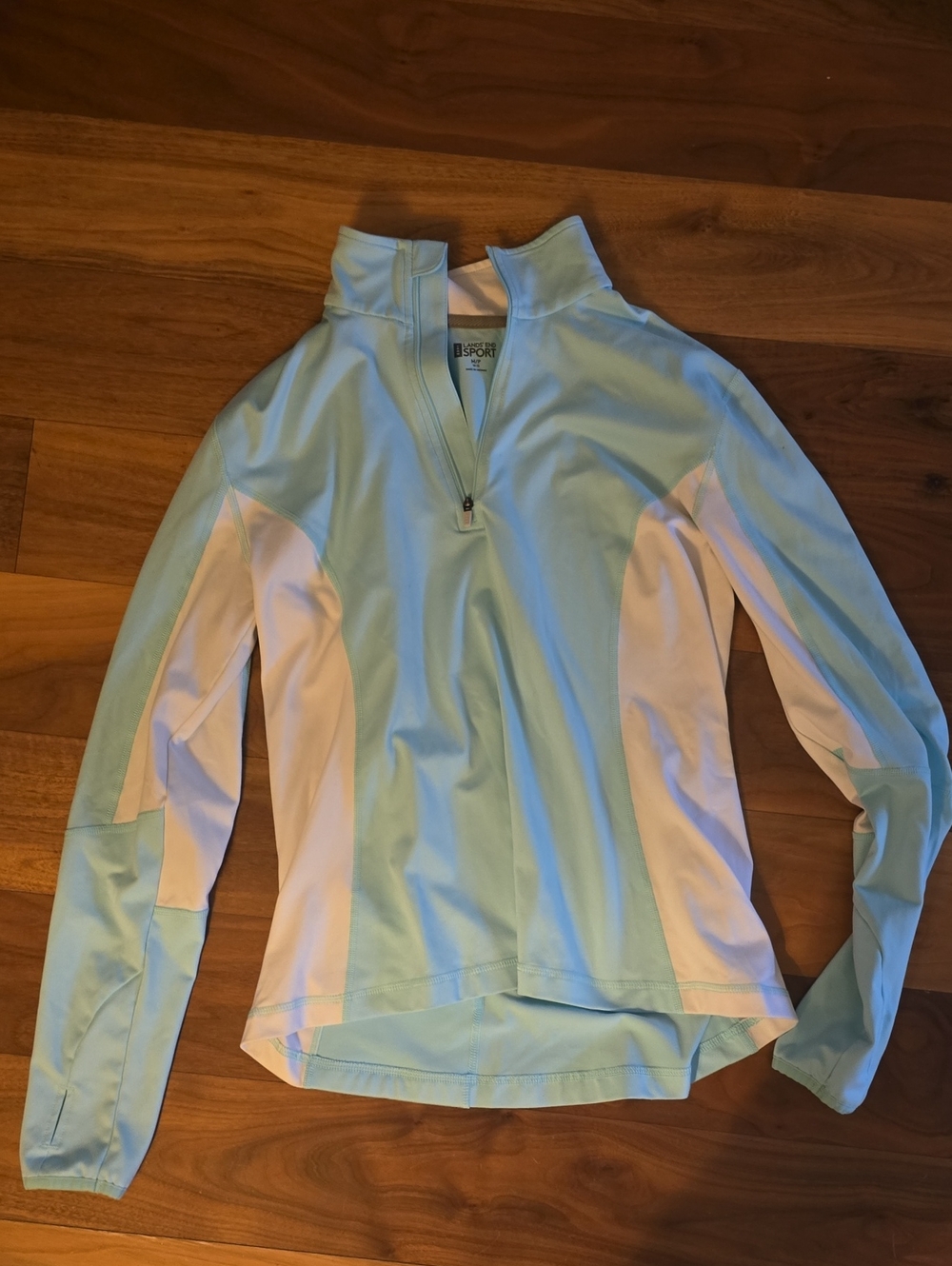 Lands' End Sport Pale Blue Quarter-Zip Pullover